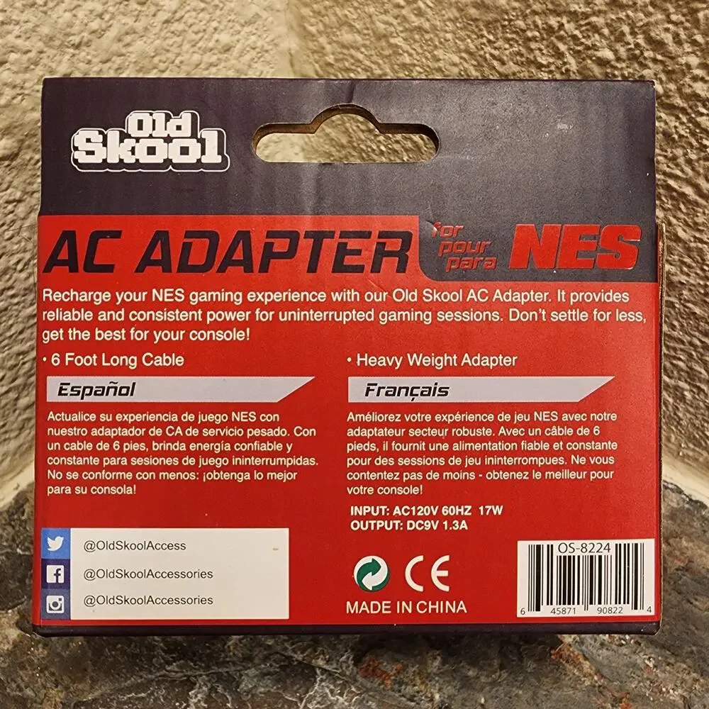 NES 8-Bit AC Adapter (NEW) - Old Skool - Nintendo